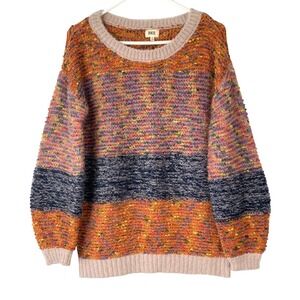 BKE Multicolor Striped Knit Sweater S Pullover Crewneck Long Sleeve Confetti